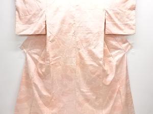 アンティーク　扇模様織り出し十日町紬着物